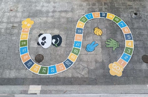 黄冈地面游戏彩绘