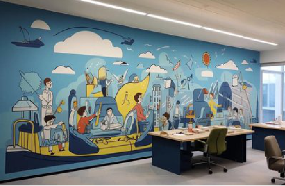 黄冈办公室墙绘的特点。