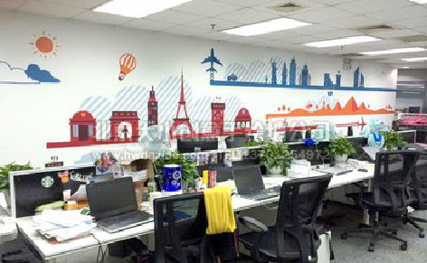 黄冈教你设计办公室墙绘的方法。