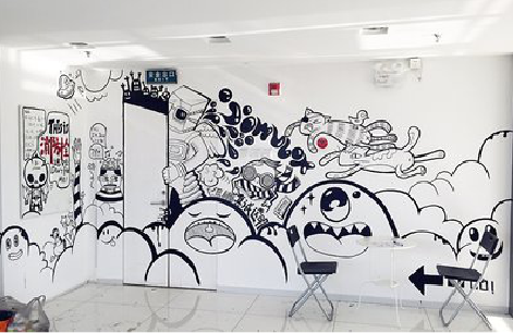 黄冈手绘墙并非传统涂鸦。